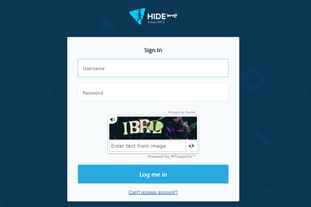 Đăng ký tài khoản tại Hide.me VPN