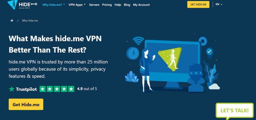 Truy cập website của Hide.me VPN